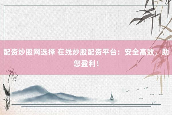 配資炒股網(wǎng)選擇 在線炒股配資平臺：安全高效，助您盈利！