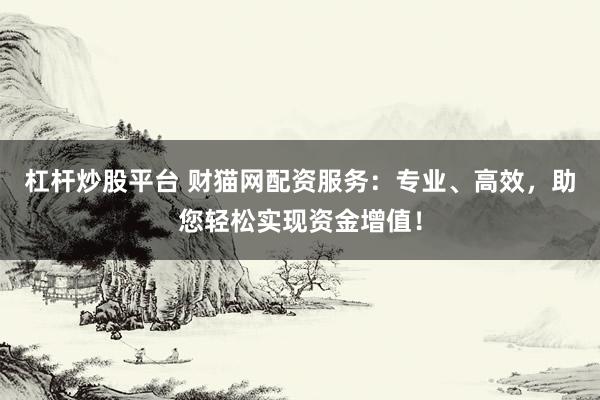 杠桿炒股平臺(tái) 財(cái)貓網(wǎng)配資服務(wù)：專(zhuān)業(yè)、高效，助您輕松實(shí)現(xiàn)資金增值！