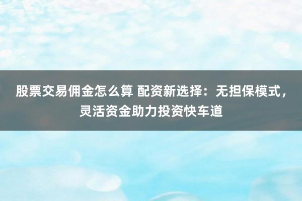 股票交易傭金怎么算 配資新選擇：無擔(dān)保模式，靈活資金助力投資快車道